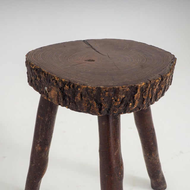 Rustic Hand-Crafted Wooden Stools, 1960s, Set of 2 For Sale - Image 14 of 18