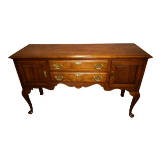 Vintage Statton Queen Anne Solid Cherry Sideboard/Server Cabinet For Sale