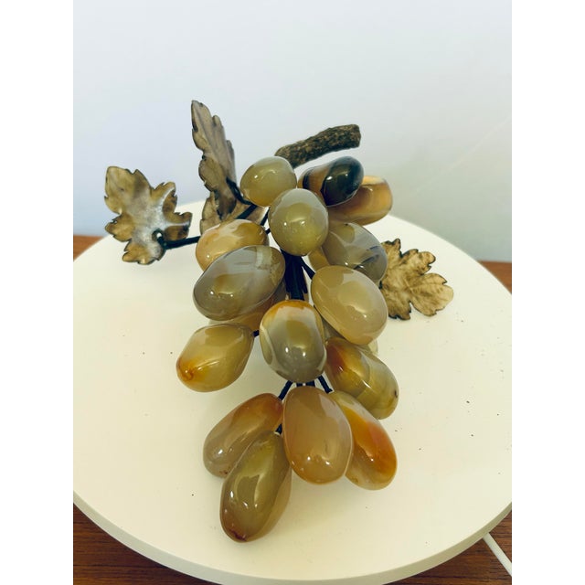 Burnt Orange Pair MCM Agate Stone Fruit For Sale - Image 8 of 10