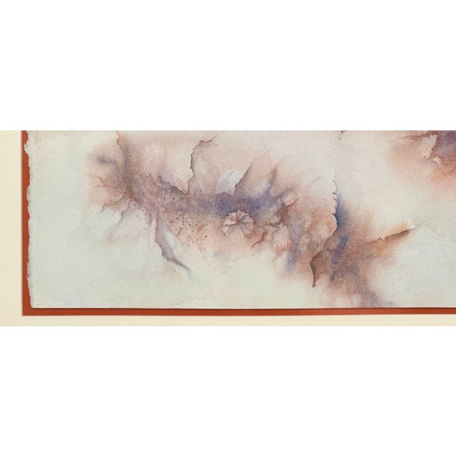 Wood Mid-Century Modern Original Signed Abstract Watercolor on Float-Mounted Paper For Sale - Image 7 of 12