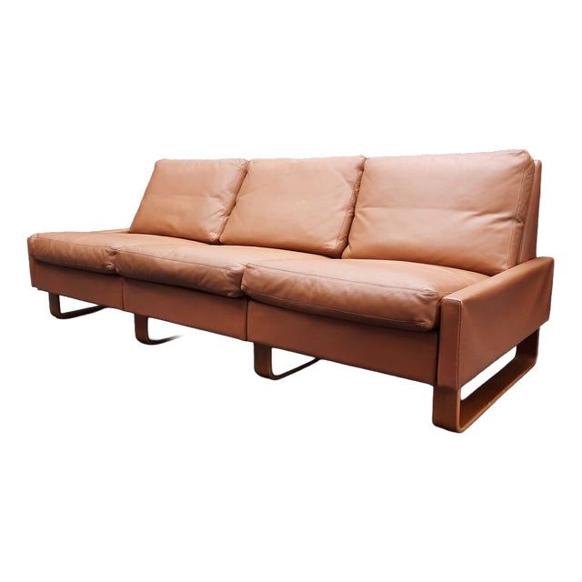 Three-Seater Leather Sofa by Wilhelm Möller for Cor, 1970s For Sale