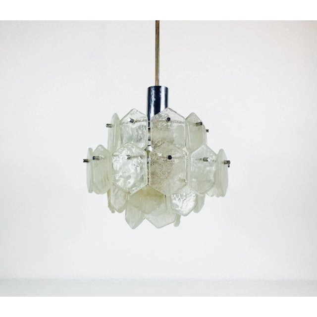 Mid-Century Modern 1960s Mid-Century Four-Tiered Kalmar Ice Glass Chandelier For Sale - Image 3 of 11