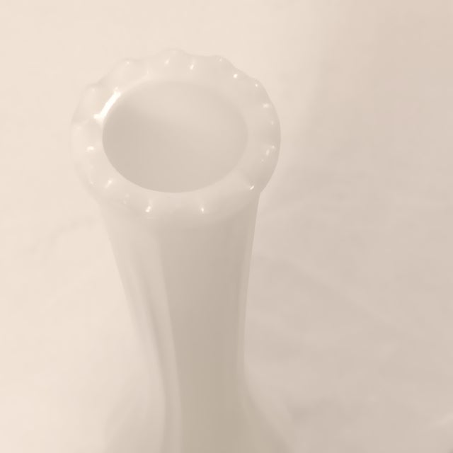 Set of 3 Vintage Milk Glass Vases Combo of Various Geometric Shapes For Sale In Chicago - Image 6 of 9