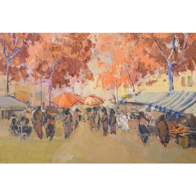 M. Casas, Autumn Market Scene, 1992, Oil on Canvas, Framed For Sale - Image 3 of 15