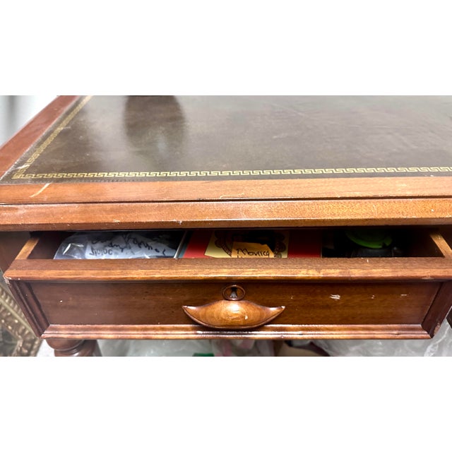 Vintage Leather Top Writing Table For Sale - Image 12 of 13
