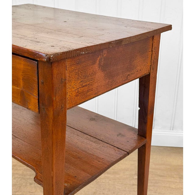 Antique Primitive Farmhouse Pine Single Drawer Side Table For Sale - Image 12 of 13