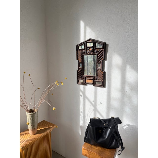 Antique Tramp Art Mirror, 1890s For Sale - Image 3 of 18