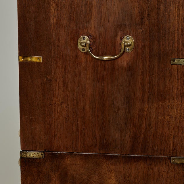Antique British Colonial Campaign Chest of Drawers For Sale - Image 9 of 16