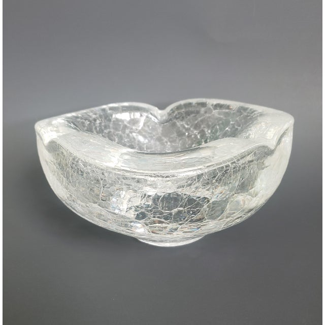 Renato Anatra 1980s Renato Anatra Murano Ghiacciato Glass Bowl For Sale - Image 4 of 12