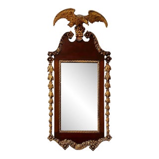 19th Century Mahogany and Giltwood Federal Era Mirror With Eagle For Sale
