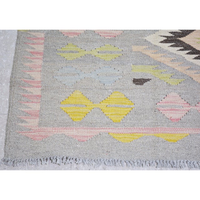 1990s Vintage Afghan Hand Made Organic Wool Maimana Kilim,5'6"x8' For Sale - Image 5 of 7