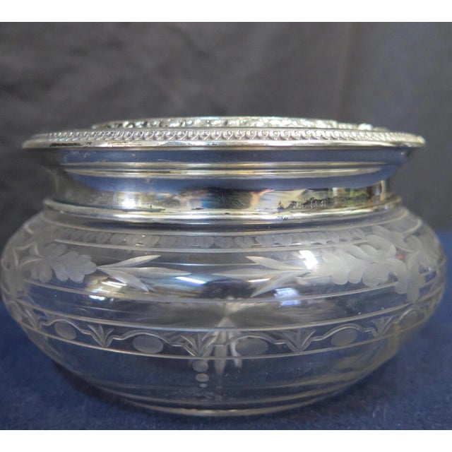 Metal Vintage Early 20th Century Sterling Silver Vanity Jars - A Pair For Sale - Image 7 of 12