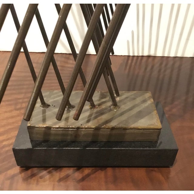 MidCentury Modern Brutalist Style Metal Sculpture on Stand Chairish