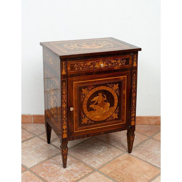 Wood Antique Lombard Louis XVI Chest of Drawers in Precious Exotic Woods, Late 18th Century For Sale - Image 7 of 7