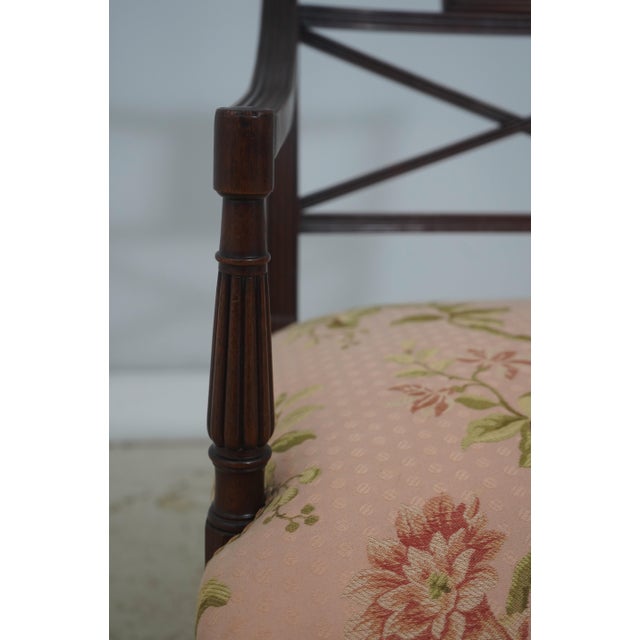 Set of 8 Antique Sheraton Mahogany Dining Room Armchairs For Sale - Image 16 of 18
