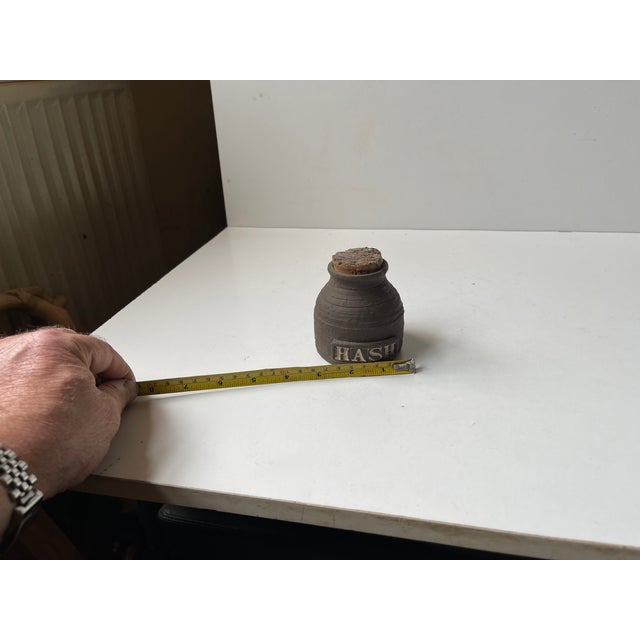 Wood Vintage Danish Ceramic Hippie Hash Jar from Inge Hjort, 1960s For Sale - Image 7 of 8