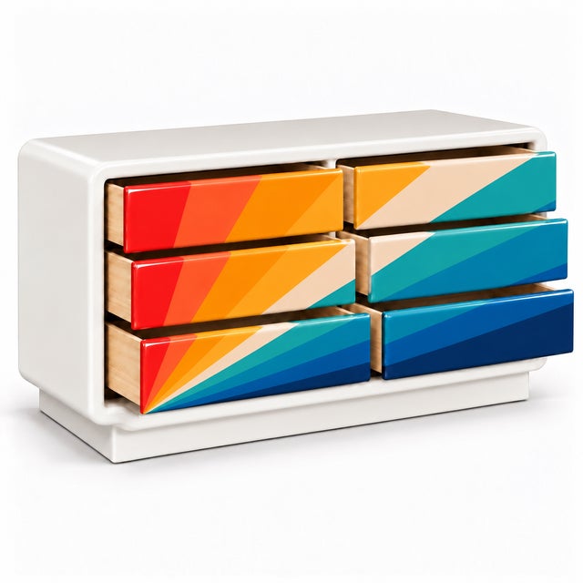 2000 - 2009 Postmodern-Style Dresser With Custom Prism Finish For Sale - Image 5 of 6