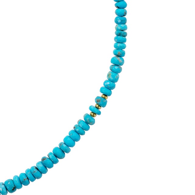 2020s December Birthstone Turquoise 18k Gold Necklace For Sale - Image 5 of 9