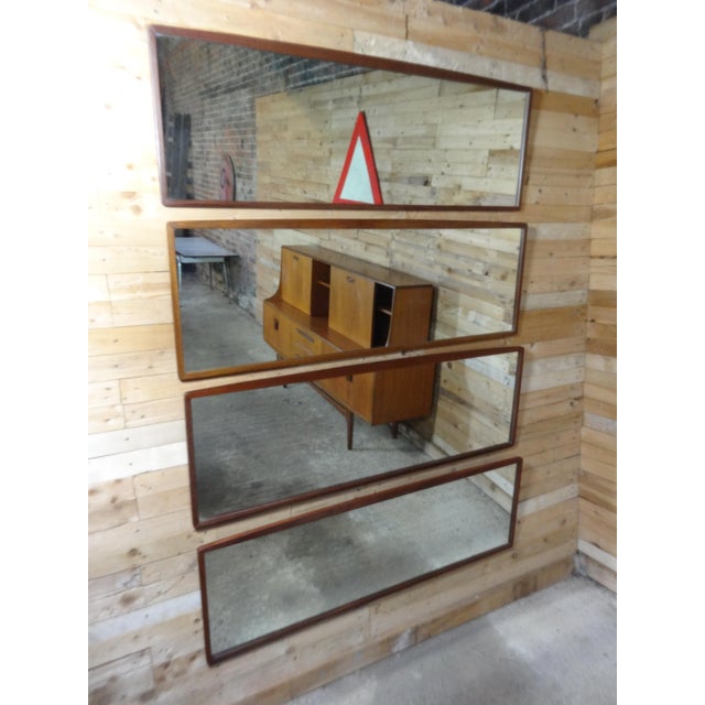 Brown Large Horizontal Teak Mirror, 1960s For Sale - Image 8 of 9