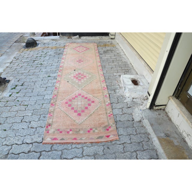 Vintage Geometric Wool Runner For Sale - Image 11 of 11