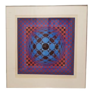 Vintage Victor Vasarely Signed and Numbered Print 1979 "Hang" For Sale