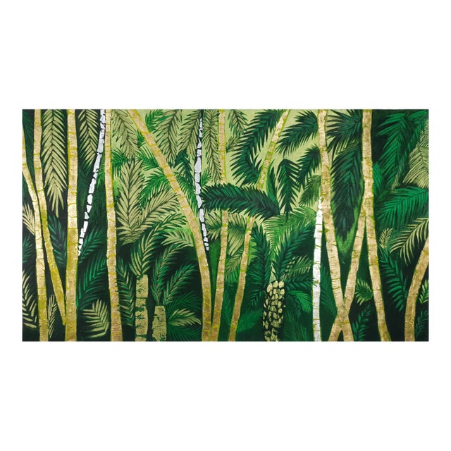 Corine Lescop, Palmeraie, 2020, Oil & Mixed Media on Canvas For Sale