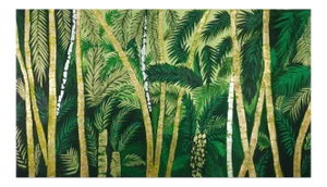 Corine Lescop, Palmeraie, 2020, Oil & Mixed Media on Canvas