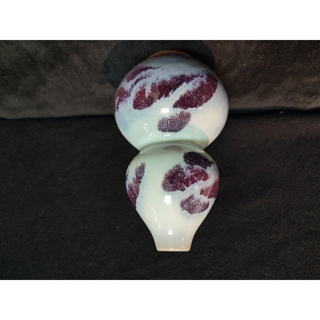 Chinese Ceramic Vase,Jun Ware Transmutation Glaze Porcelain Gourd Vase For Sale - Image 4 of 11