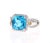 4.61 Carat Blue Topaz Sapphire Diamond White Gold Cocktail Ring For Sale - Image 4 of 8