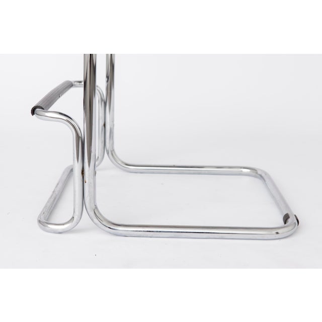 1990s Vintage Cantilever Bar Stool with Chrome Frame and Black Faux Leather, 1990s For Sale - Image 5 of 10