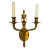Late 20th Century Brass Empire Two-Light Sconce Maid in Spain From the Foundry l.A. For Sale