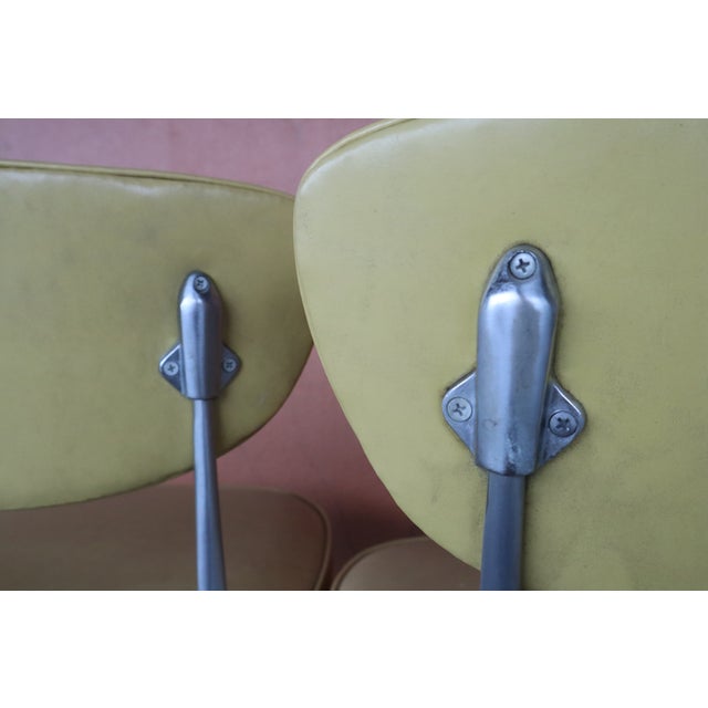 Four MCM Shelby Williams Antelope Chairs With Mustard Yellow Vinyl For Sale - Image 10 of 14