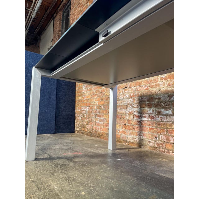 Early 21st Century Extendable Dining Table - Black Top, Aluminum Base - Attributed to Kristalia Sushi For Sale - Image 5 of 9