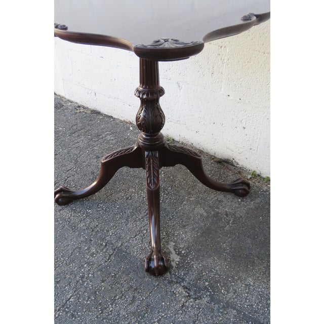 Imperial Chippendale Carved Mahogany Ball and Claw Feet Side Tables a Pair 5903 For Sale In Miami - Image 6 of 12