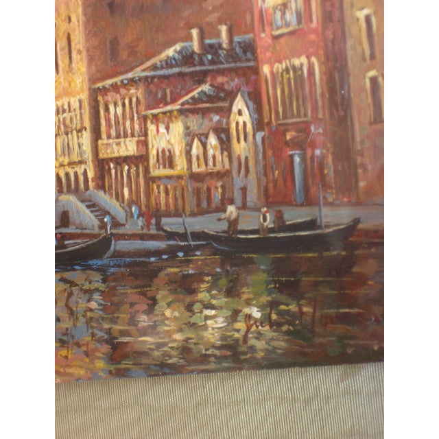 Wood Early 20th Century Miniature Oil Painting of Venice Doge Palace For Sale - Image 7 of 9