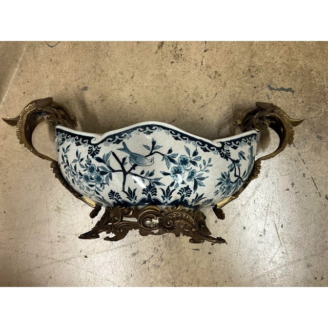 Blue Antique Large Footed Cachepot With Dragons by Coalport For Sale - Image 8 of 13