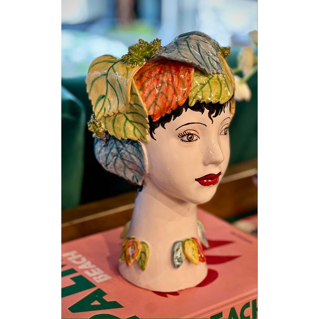 2020s Amalfi Head - Handmade Ceramic Vase - Palm Beach For Sale - Image 5 of 5