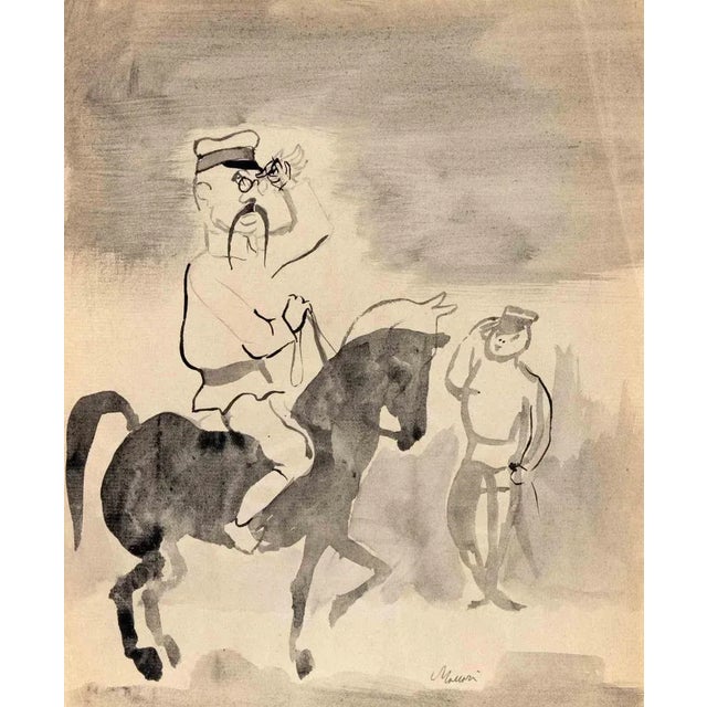 Watercolor on paper realized by Mino Maccari in 1920s. Hand signed in pencil lower right. Very good condition except for a...