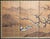 Lovely Japanese painted 4-panel byobu (folding screen) by Yukiga. The title is "Ancient Plum Blossoms and Mandarin Ducks."...