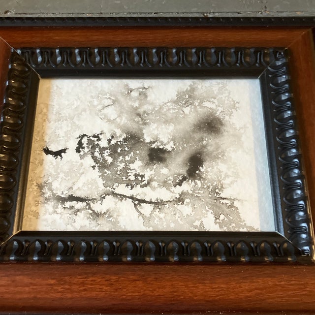 Abstract Contemporary 2 Original Abstract Ink Paintings Framed-A Pair For Sale - Image 3 of 4