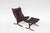 Wood Set of Dark Brown Leather Highback Siesta Chair and Ottoman by Ingmar Relling for Westnofa, 1970s For Sale - Image 7 of 7