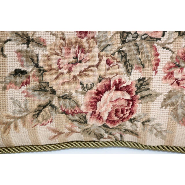 Vintage French Aubusson Tapestry Style Needlepoint Lumbar Pillow For Sale - Image 9 of 13