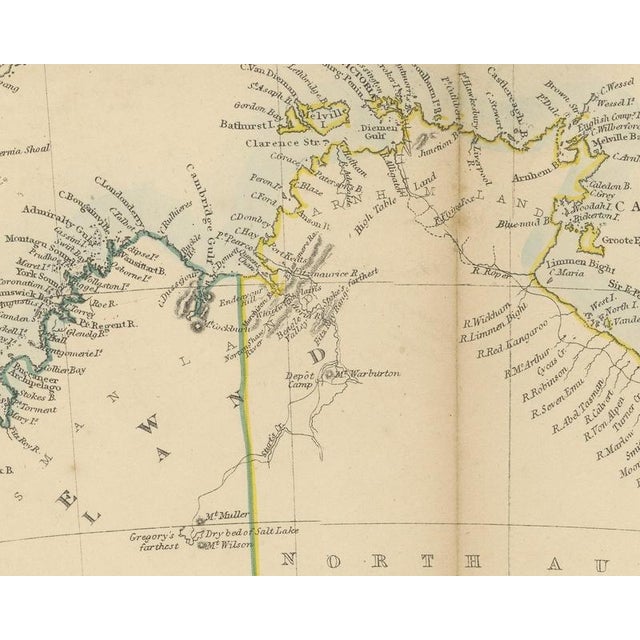 Antique Map of Australia with the 1855 Population Table and County Lists, 1858 For Sale - Image 4 of 9
