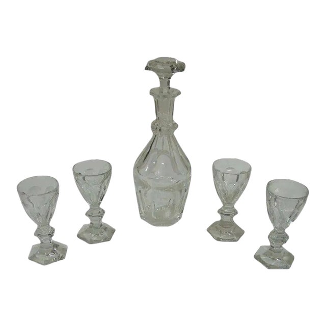 Signed Baccarat Decanter Decanter & Glasses - 5 Pieces For Sale