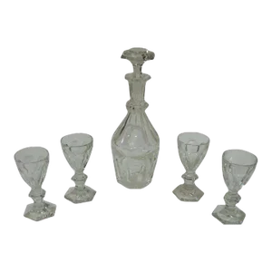Signed Baccarat Decanter Decanter & Glasses - 5 Pieces