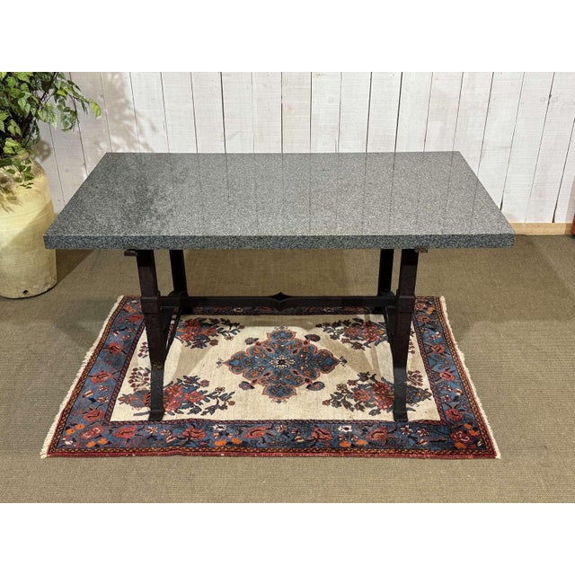 Marble Table with Cast Iron Base For Sale - Image 6 of 18