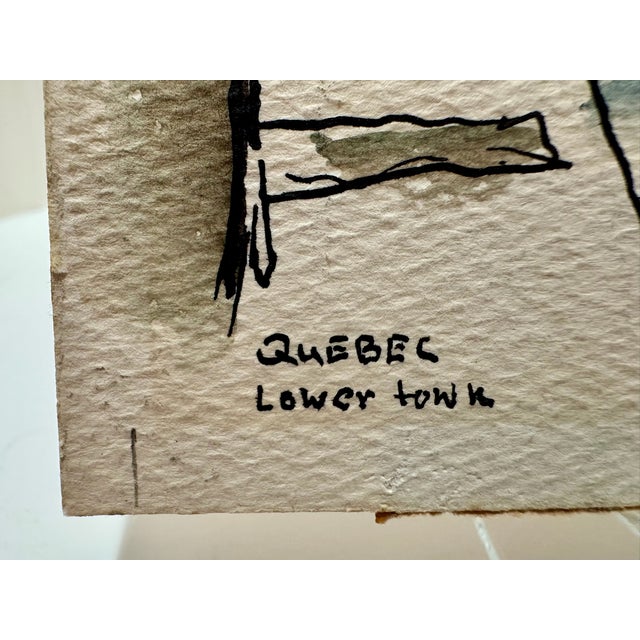 Henry Emil Salloch Original Watercolor on Paper Quebec, Lower Town. 1957. For Sale - Image 4 of 7