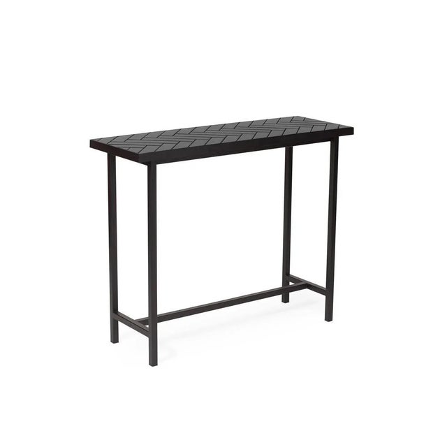 Contemporary Herringbone Tile Console Table in Black Steel by Warm Nordic For Sale - Image 3 of 7