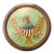 Vintage Round Wooden Hand Painted Eagle With Shield Wall Decor For Sale