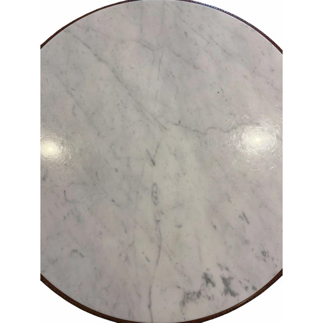 2000 - 2009 French Marble-Top Round Coffee Table For Sale - Image 5 of 5